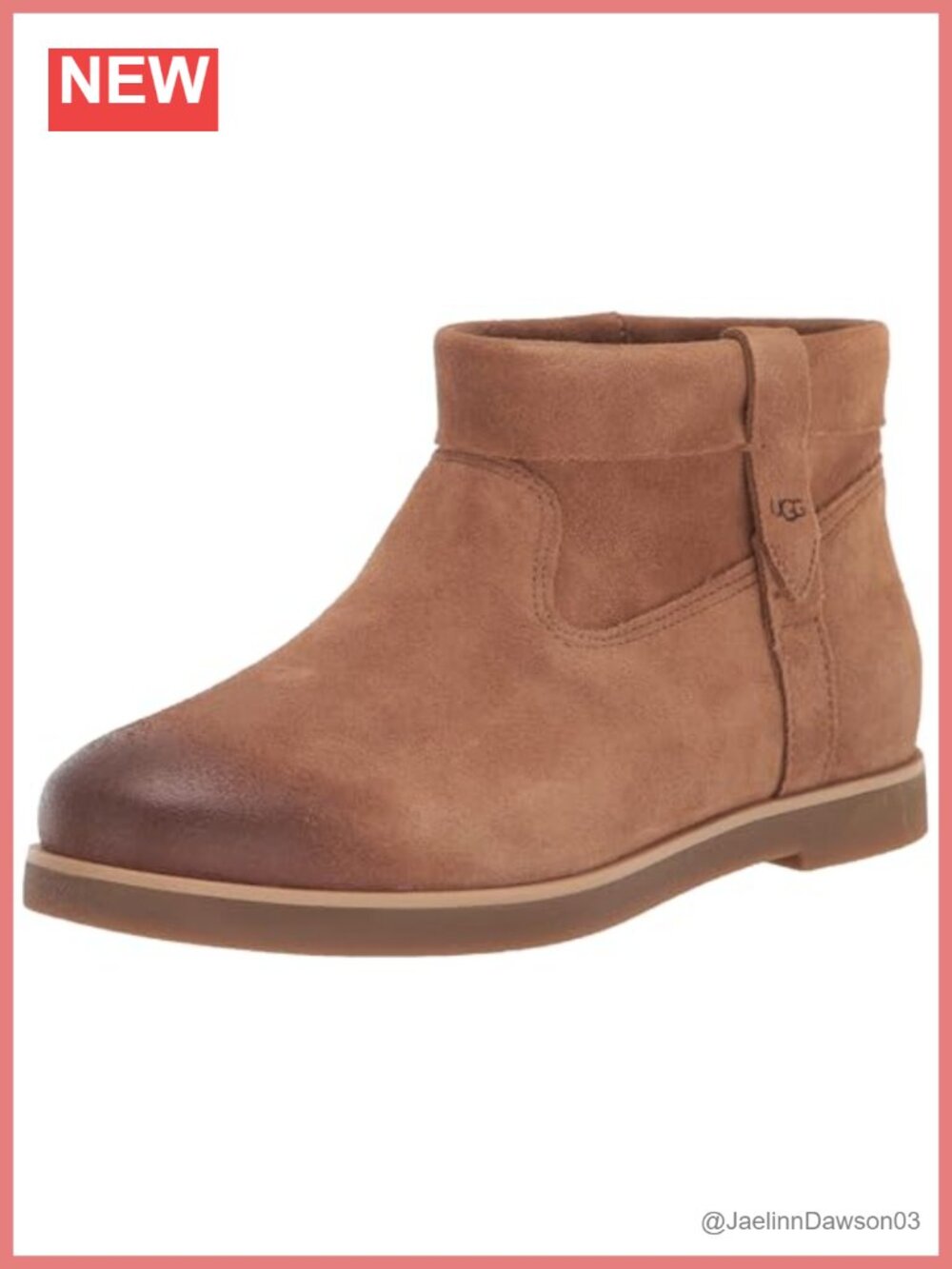 Suede Ankle Bootie with Medial Zipper and Cuff Detail